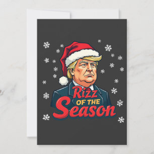 Invitation Rizz de la saison drôle de Trump Noël Santa 