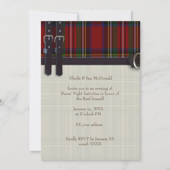 Invitation Robbie Burns Traditionnel (Devant)