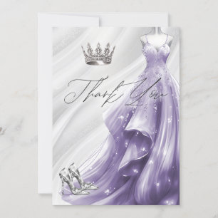 Invitation Robe à étincelles violette en argent Quinceañera M