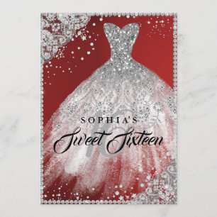 Invitation Robe à paillettes en dentelle de diamant Rouge Arg