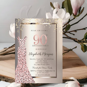 Invitation Robe à paillettes Rose Gold Ivoire 90ème Anniversa