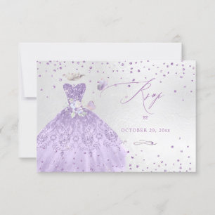 Invitation Robe à paillettes violet poussiéreux pour RSVP Qui
