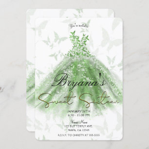 Invitation Robe Beurre Vert Danser Douce 16 Partie