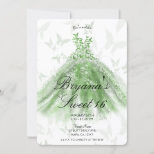 Invitation Robe Beurre Vert Danser Douce 16 Partie