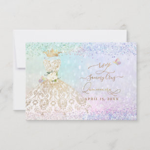 Invitation Robe blanche dorée Quince PixDezines RSVP