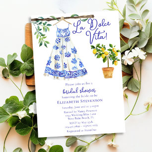 Invitation Robe bleue italienne La Dolce Vita Shower de maria