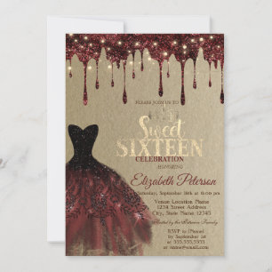 Invitation Robe Bourgogne, Parties scintillant Luminaires Kra