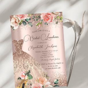 Invitation Robe chic,Confettis,Talon haut,Roses