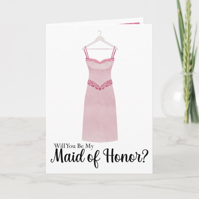 Invitation Robe d'aquarelle de la femme d'honneur (Devant)