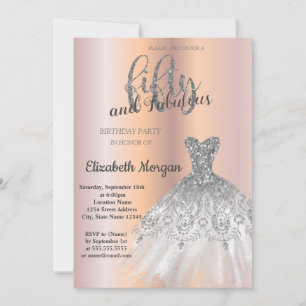 Invitation Robe d'argent, Gold Rose 50e fête d'anniversaire
