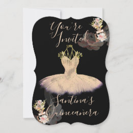 Invitation Robe de ballerine en or rose gazeux Parfum floral