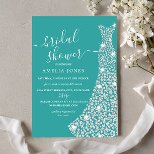 Invitation Robe de bijou bleu Baby Shower
