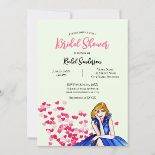 Invitation Robe de cocktail bleu foncé pour la douche de mari