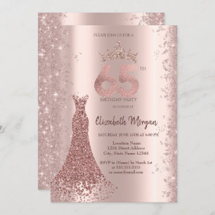Invitation Robe de diamant Rose or Parties scintillant poussi