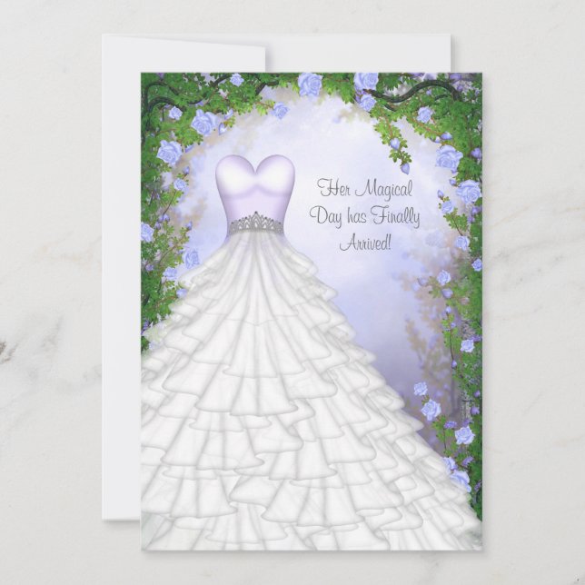 Invitation Robe de fête de bal Rose violet Quinceanera (Devant)