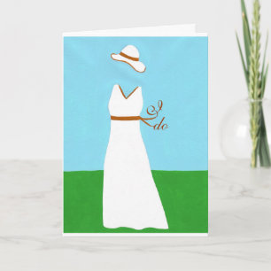 Invitation Robe de Mariage, blanc avec garniture de café invi