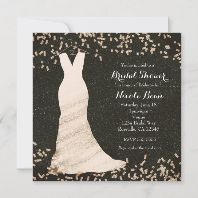 Invitation Robe de Mariage de Fête des mariées sur Hanger & C (Devant)
