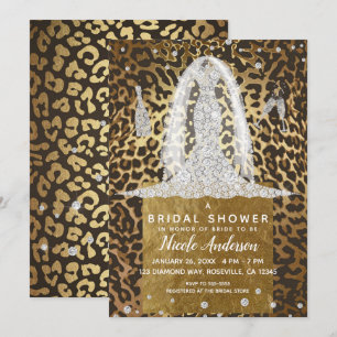 Invitation Robe de mariage en diamant à imprimé léopard Showe
