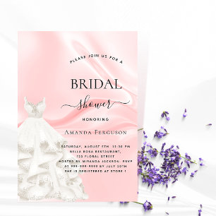 Invitation Robe de mariage rose pâle de la douche nuptiale