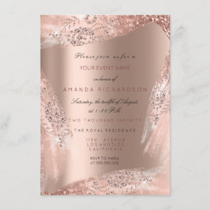 Invitation Robe de mariée 16e douce Rose Gold Diamond Spark