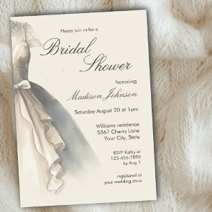 Invitation Robe de mariée aquarelle Baby Shower