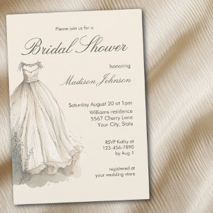 Invitation Robe de mariée aquarelle Baby Shower