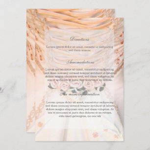 Invitation Robe de mariée blanche avec direction Mariage Rose