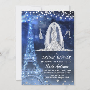 Invitation Robe de mariée Diamant Nuit de Paris Bridal Shower