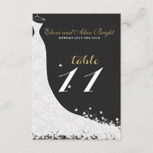 Invitation Robe de mariée en dentelle blanche élégante Table