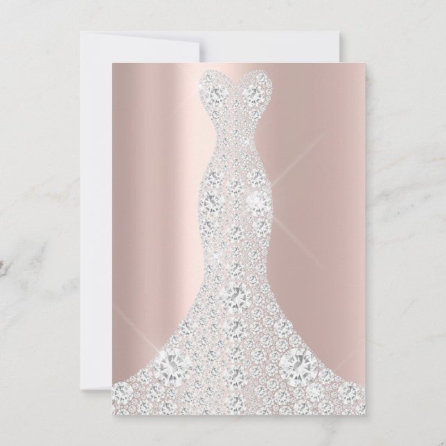 Invitation Robe de mariée Étincelle Rose VIP Rose Diamant (Dos)