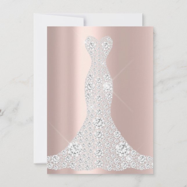 Invitation Robe de mariée Étincelle Rose VIP Rose Diamant (Dos)