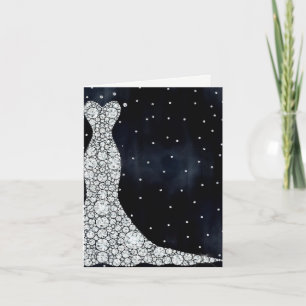 Invitation Robe de mariée moderne en diamant bleu pour enterr