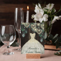 Robe de mariée verte rustique en bois pour 16 ans