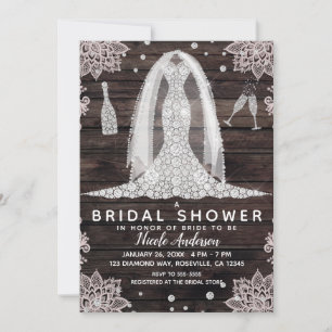 Invitation Robe de mariée vintage en dentelle avec diamants C