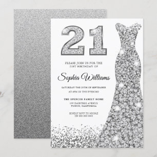Invitation Robe de Parties scintillant Diamond Sparkle 21e an