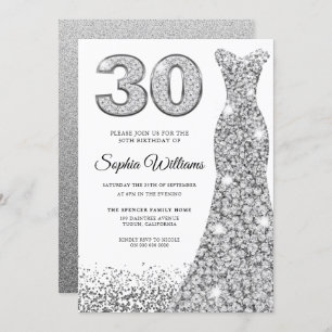Invitation Robe de Parties scintillant Diamond Sparkle 30e an