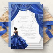 Robe de princesse bleu royal élégante Quinceanera