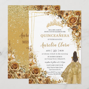 Invitation Robe de princesse florale de Quinceañera
