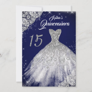 Invitation Robe de Quinceanera à paillettes diamantées avec d