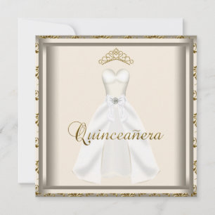 Invitation Robe de soirée Gold Tiara Quinceanera or
