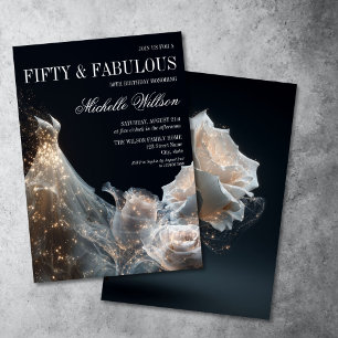 Invitation Robe de soirée scintillante dorée Fifty et Fabulou
