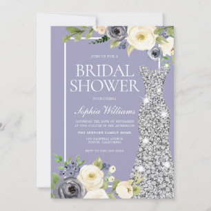 Invitation Robe Diamant bleu Dusty