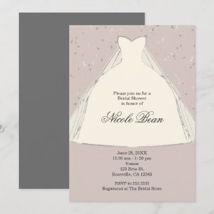 Invitation Robe d'illustration chic moderne Fête des mariées