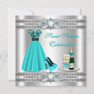 Invitation Robe d'invitation Silver Sweet Sixteen