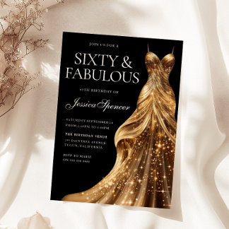 Invitation Robe d'or Champagne Fabuleux Black 60e anniversair