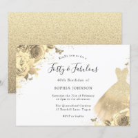 Robe d'or Floral 40e Anniversaire Forty & Fabulous