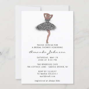 Invitation Robe douce 16e Fête des mariées en argent blanc