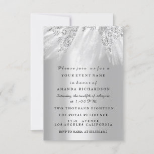 Invitation Robe Douce nuptiale 16e 15e Mariage gris argent