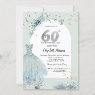 Invitation Robe Élégante Anniversaire 60 ans Hiver