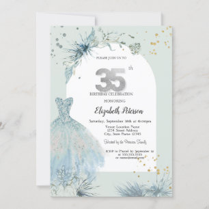 Invitation Robe Élégante Hiver 35e Anniversaire